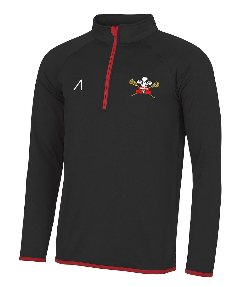 Wales Lacrosse Euro's 1/4 Zip Performance Top