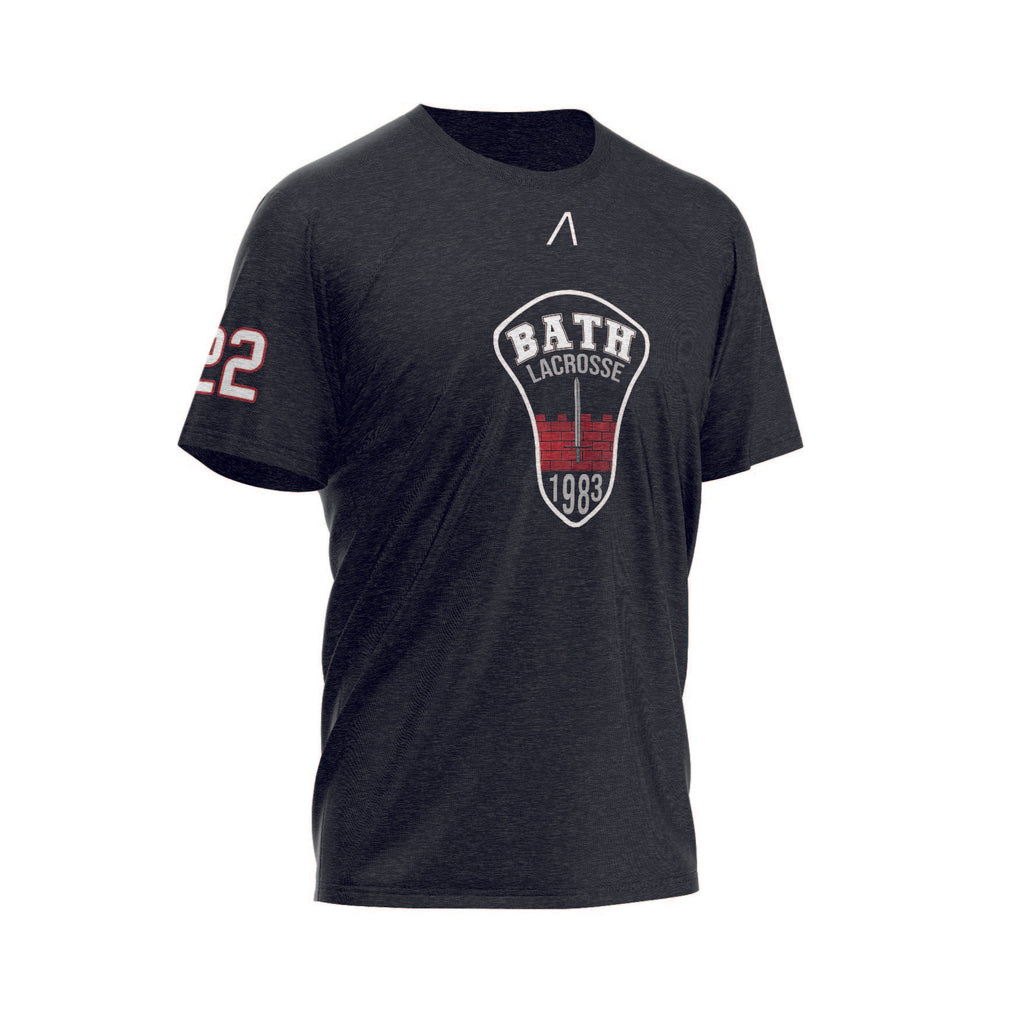 Bath City Lacrosse Club Black T-Shirt with large logo