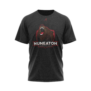 Nuneaton Lacrosse Club Black T-Shirt with full logo