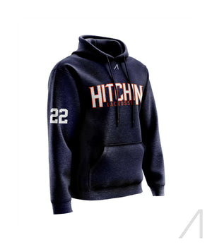 Hitchin Navy Large Text Hoodie